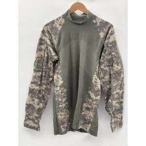 Massif Army Combat Shirt Men Size Large Green Camo Non FR Long Sleeve